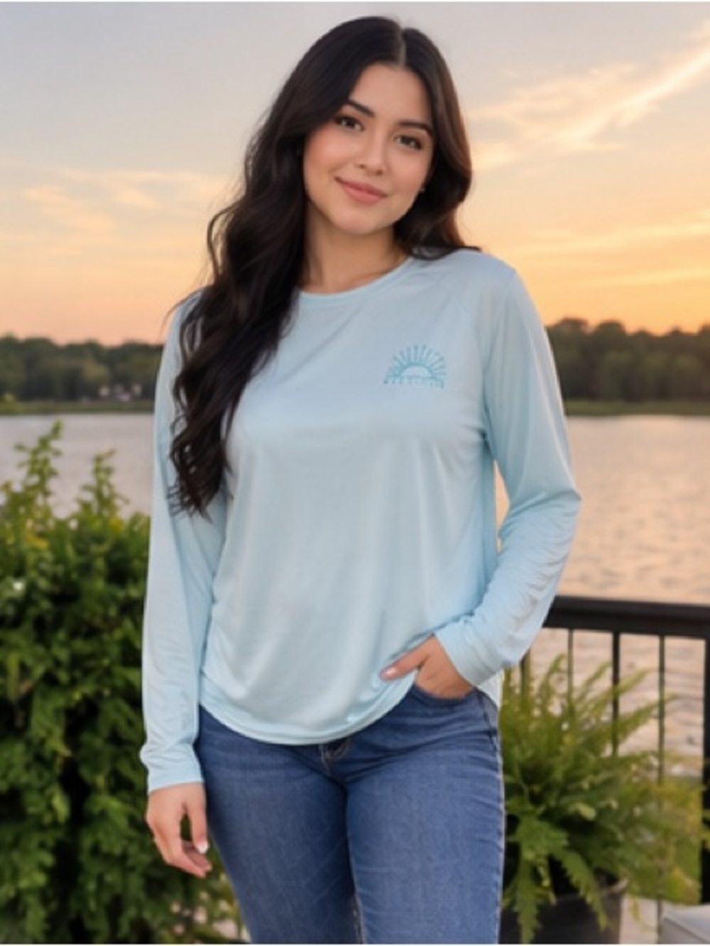 Sun Life Women's Swim Shirt - Light Blue